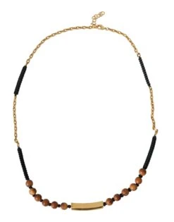 Dolce & Gabbana Black Gold Wooden Beaded Logo Men's Pendant 11 Dolce & Gabbana Black Gold Wooden Beaded Logo Men's Pendant -Lux Lair Store 4610582