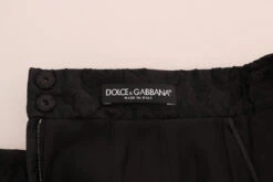Dolce & Gabbana Black Floral Jacquard Silk A-Line Women's Skirt -Lux Lair Store 462119