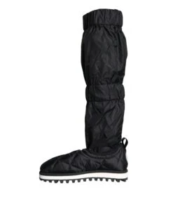 Dolce & Gabbana Black Quilted High Top Boots Sneakers Men's Shoes -Lux Lair Store 4622129