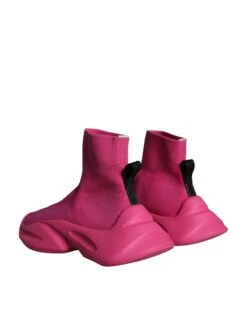 Dolce & Gabbana Pink Logo Print Slip On Socks Sneakers Men's Shoes -Lux Lair Store 4622461