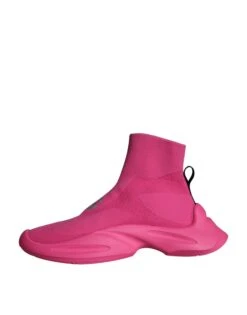 Dolce & Gabbana Pink Logo Print Slip On Socks Sneakers Men's Shoes -Lux Lair Store 4622463