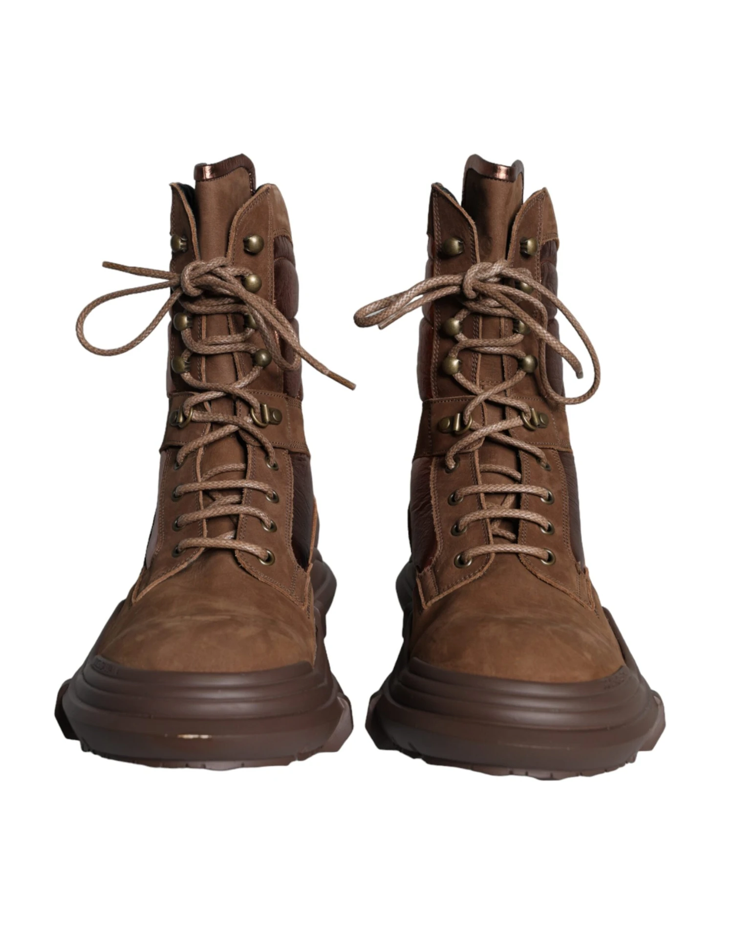 Dolce & Gabbana Brown Suede Leather Military Combat Men Boots Men's Shoes (Pre-Owned) 4 Dolce & Gabbana Brown Suede Leather Military Combat Men Boots Men's Shoes (Pre-Owned) - Image 2