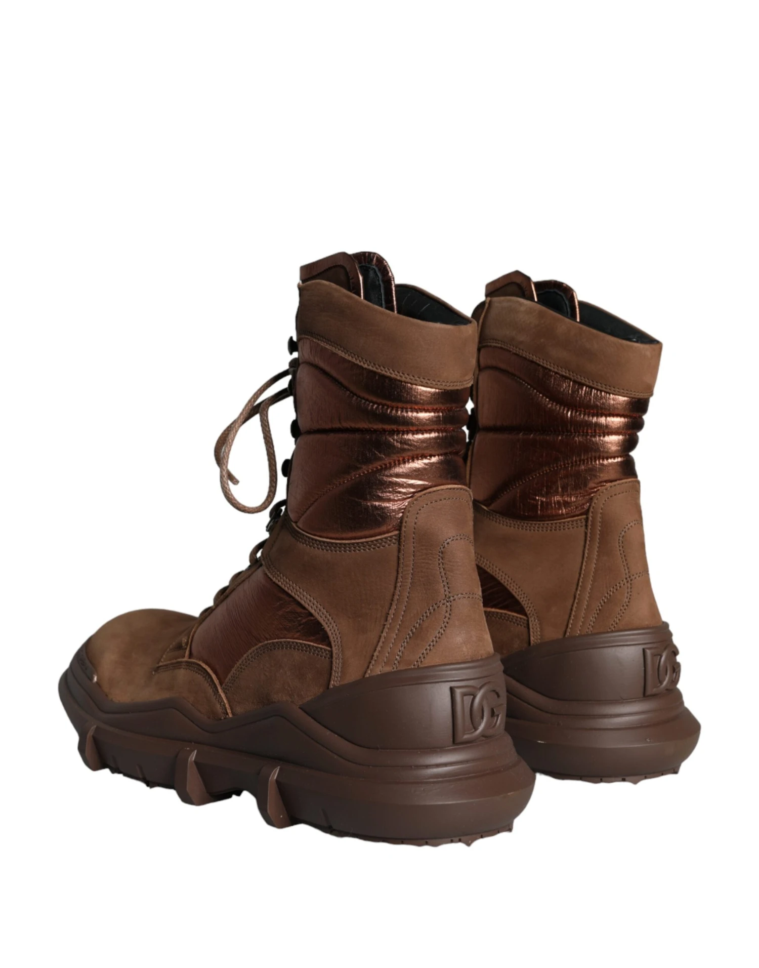 Dolce & Gabbana Brown Suede Leather Military Combat Men Boots Men's Shoes (Pre-Owned) 6 Dolce & Gabbana Brown Suede Leather Military Combat Men Boots Men's Shoes (Pre-Owned) - Image 4