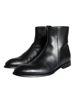 Dolce & Gabbana Black Calf Leather Men Ankle Boots Men Men's Shoes -Lux Lair Store 4622981
