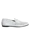 Dolce & Gabbana White Woven Leather Slip On Loafers Men Men's Shoes (Pre-Owned)