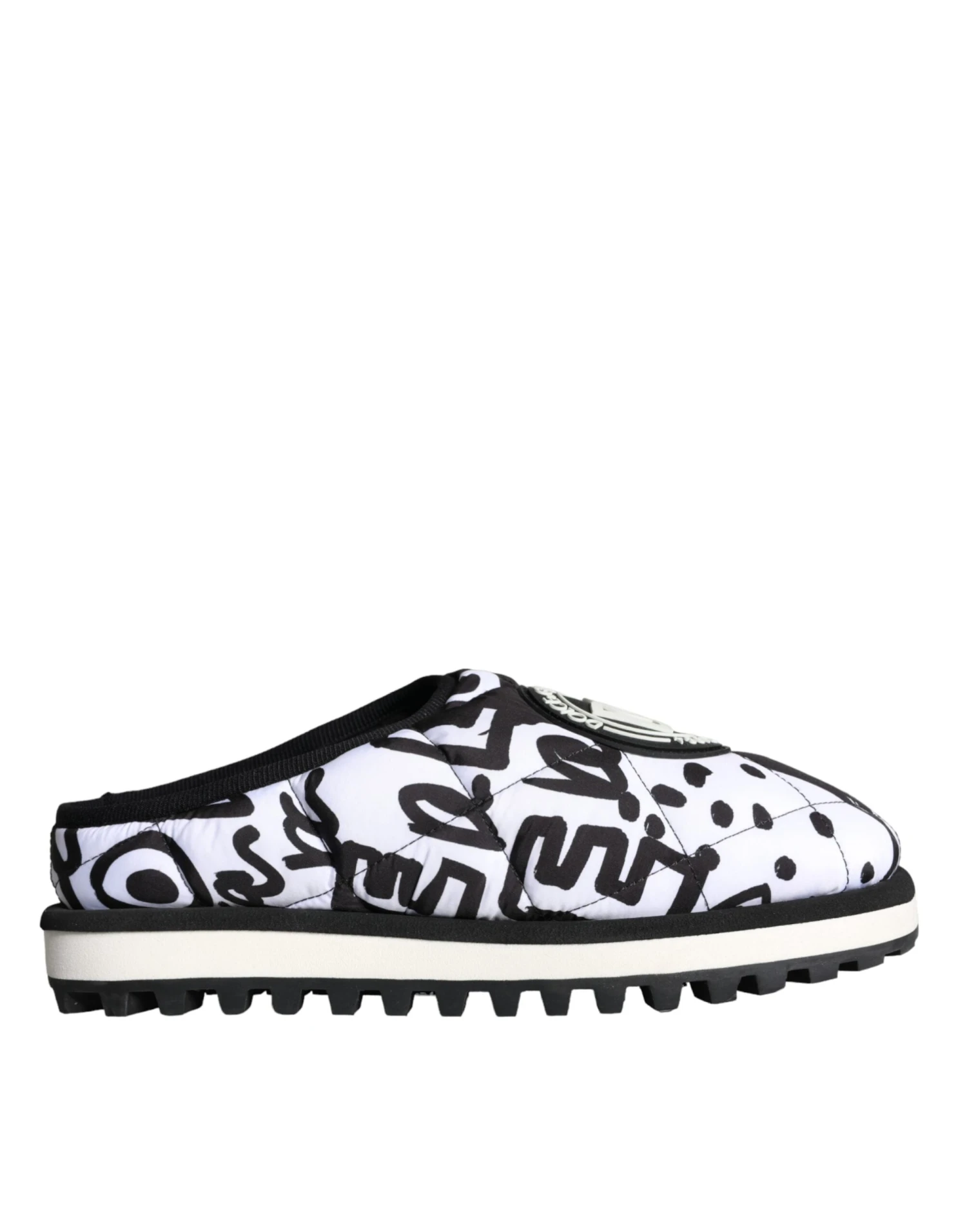 Dolce & Gabbana Black White Quilted Logo Sandals Slides Men's Shoes 3 Dolce & Gabbana Black White Quilted Logo Sandals Slides Men's Shoes