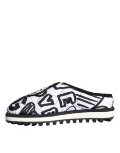 Dolce & Gabbana Black White Quilted Logo Sandals Slides Men's Shoes 12 Dolce & Gabbana Black White Quilted Logo Sandals Slides Men's Shoes -Lux Lair Store 4623146