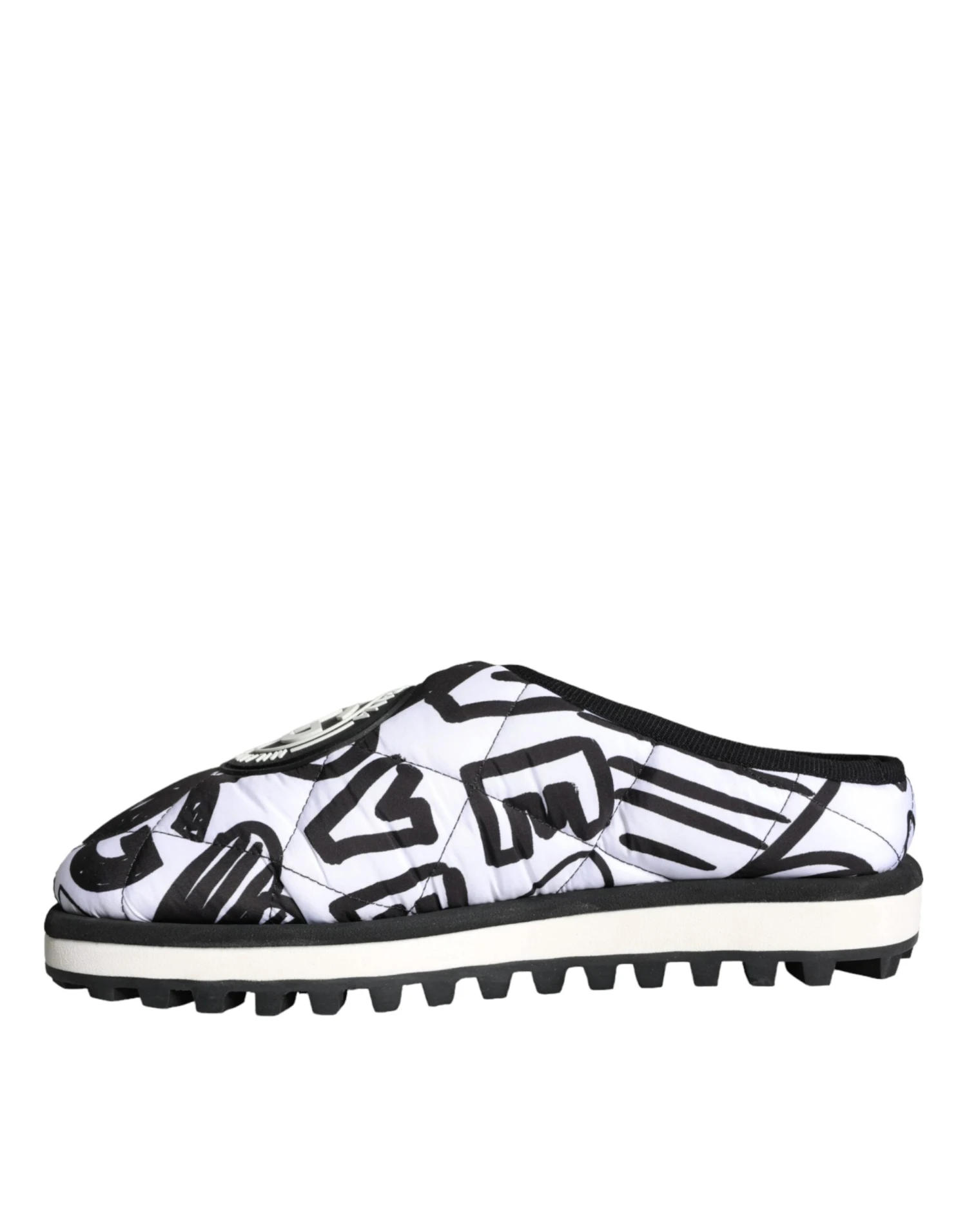 Dolce & Gabbana Black White Quilted Logo Sandals Slides Men's Shoes 7 Dolce & Gabbana Black White Quilted Logo Sandals Slides Men's Shoes - Image 5