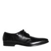 Dolce & Gabbana Black Calfskin Leather Derby Men Dress Men's Shoes -Lux Lair Store 4623212