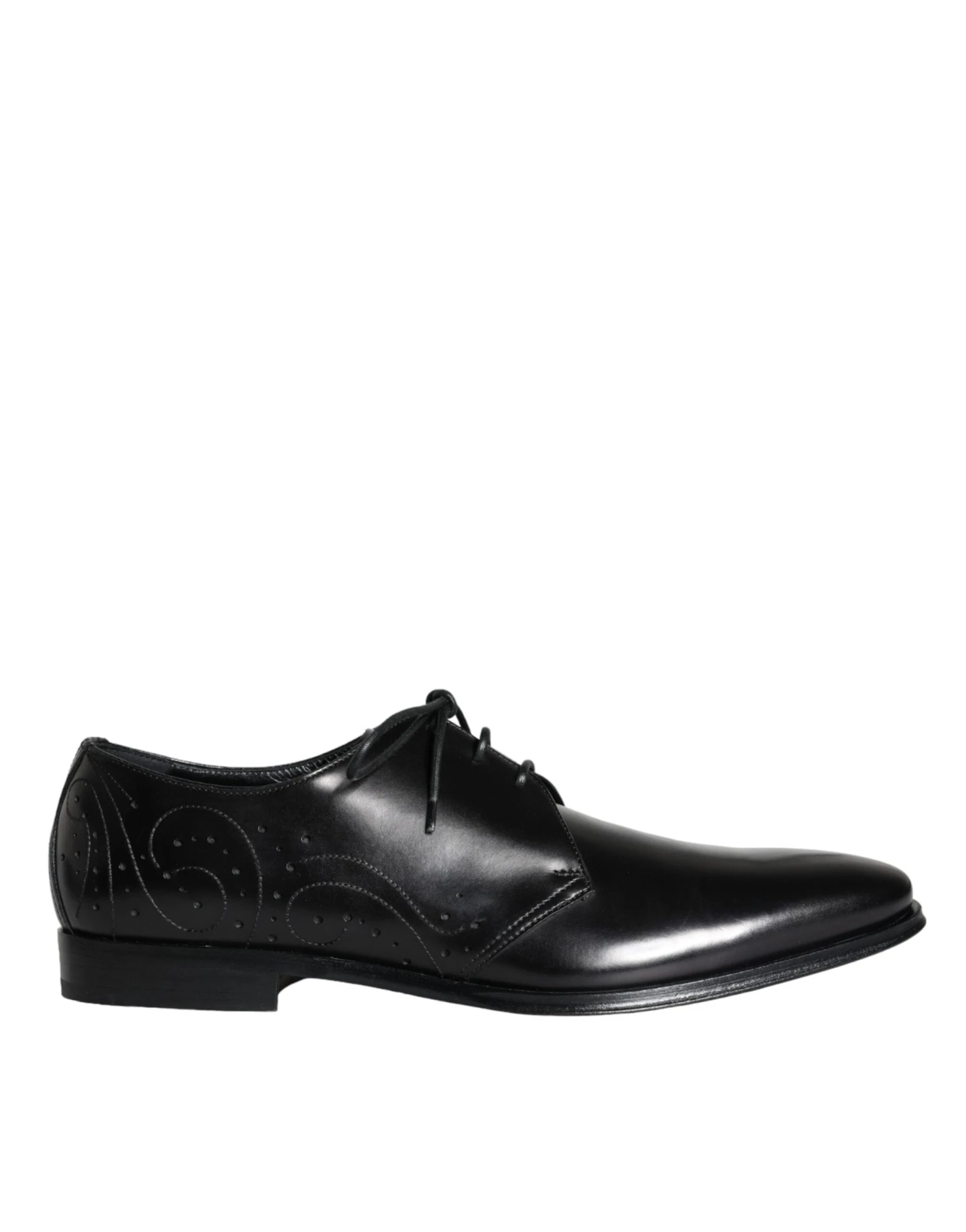 Dolce & Gabbana Black Calfskin Leather Derby Men Dress Men's Shoes 3 Dolce & Gabbana Black Calfskin Leather Derby Men Dress Men's Shoes