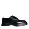 Dolce & Gabbana Black Calf Leather Derby Formal Dress Men's Shoes (Pre-Owned) -Lux Lair Store 4623814
