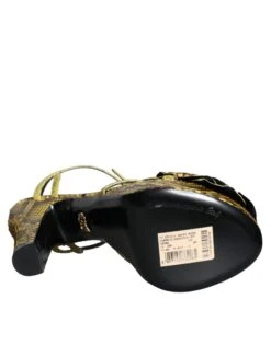 Dolce & Gabbana Yellow Exotic Leather Ankle Strap Heels Sandals Women's Shoes -Lux Lair Store 4625330