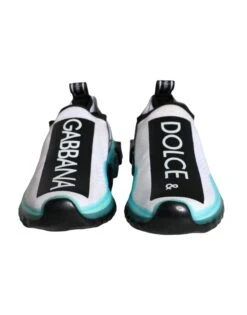 Dolce & Gabbana White Blue Slip On Sorrento Sneakers Women's Shoes (Pre-Owned) -Lux Lair Store 4625607