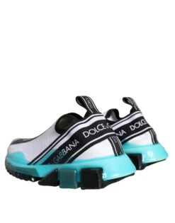 Dolce & Gabbana White Blue Slip On Sorrento Sneakers Women's Shoes (Pre-Owned) -Lux Lair Store 4625609
