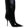 Dolce & Gabbana Black Patent Leather Mid Calf Boots Women's Shoes -Lux Lair Store 4629750