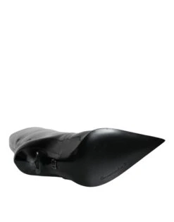 Dolce & Gabbana Black Patent Leather Mid Calf Boots Women's Shoes -Lux Lair Store 4629752