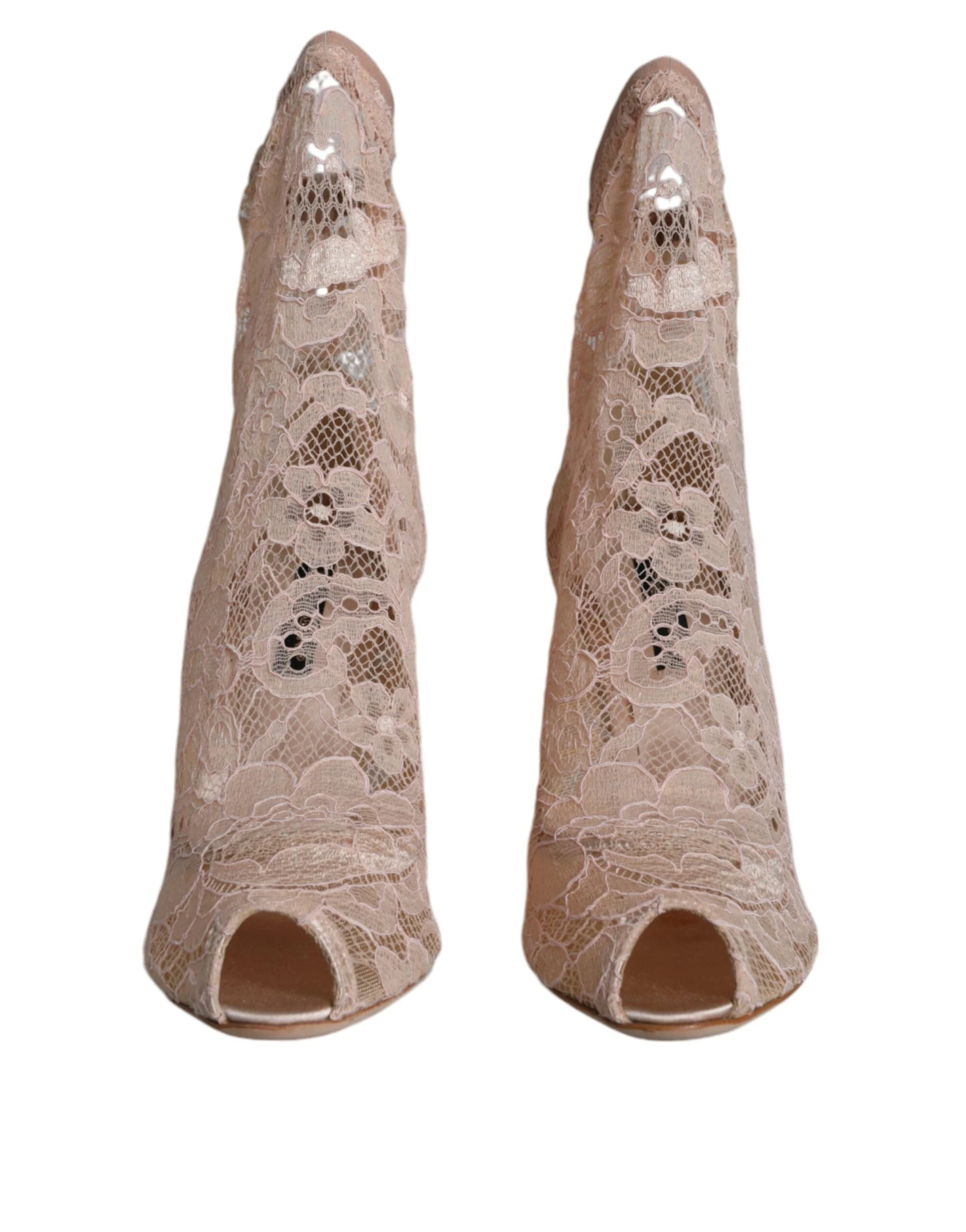 Dolce & Gabbana Beige Stretch Taormina Lace Boots Women's Shoes (Pre-Owned) 4 Dolce & Gabbana Beige Stretch Taormina Lace Boots Women's Shoes (Pre-Owned) - Image 2