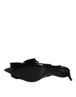 Dolce & Gabbana Black Patent Leather Heels Slingback Women's Shoes -Lux Lair Store 4630381