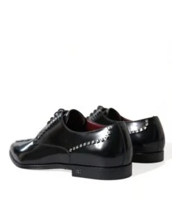 Dolce & Gabbana Black Leather Crystal Dress Formal Men's Shoes 13 Dolce & Gabbana Black Leather Crystal Dress Formal Men's Shoes -Lux Lair Store 4634056