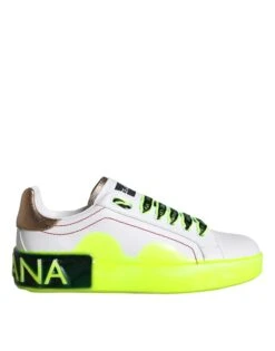 Dolce & Gabbana White Leather Portofino Low Top Sneakers Women's Shoes