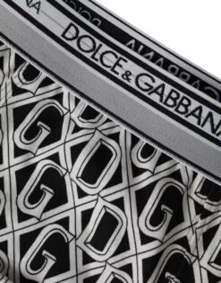 Dolce & Gabbana Black White DG Logo Cotton Stretch Cycling Underwear Men's Men -Lux Lair Store 4635319