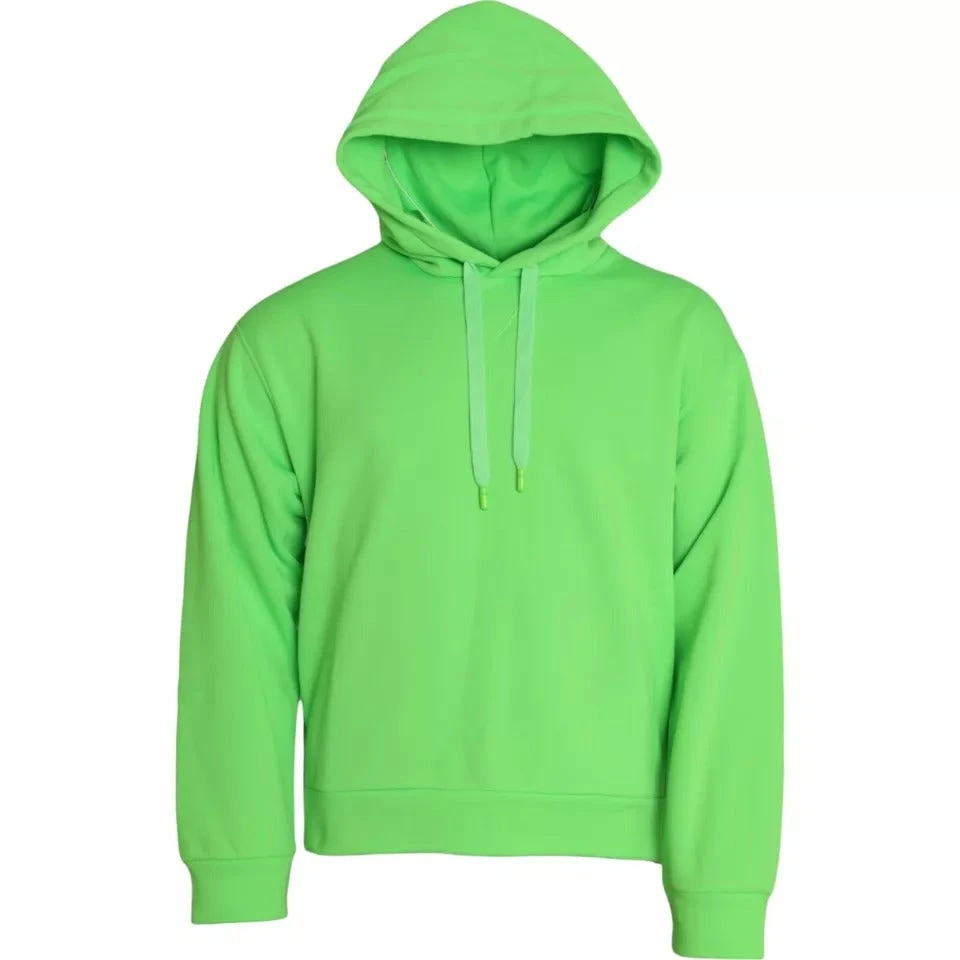 Dolce & Gabbana Green Logo Hooded Pullover Sweatshirt Men's Sweater (Pre-Owned) 3 Dolce & Gabbana Green Logo Hooded Pullover Sweatshirt Men's Sweater (Pre-Owned)