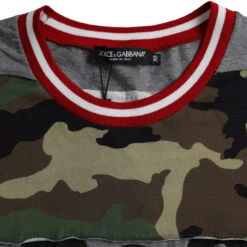 Dolce & Gabbana Multicolor Camouflage Cotton Crew Neck Men Men's T-shirt -Lux Lair Store 4637002