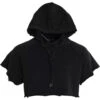 Dolce & Gabbana Black Cotton Hooded Short Sleeves Cropped Men's T-shirt