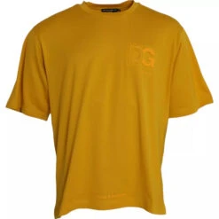 Dolce & Gabbana Dark Yellow Logo Cotton Round Neck Men's T-shirt (Pre-Owned)