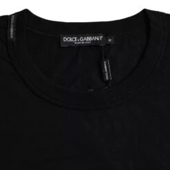 Dolce & Gabbana Black Logo Embossed Cotton Crew Neck Men's T-shirt (Pre-Owned) 10 Dolce & Gabbana Black Logo Embossed Cotton Crew Neck Men's T-shirt (Pre-Owned) -Lux Lair Store 4637231