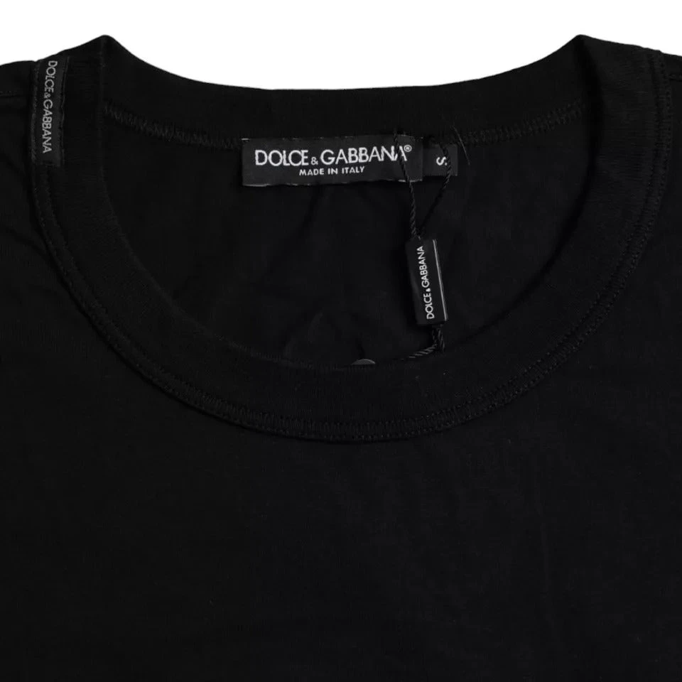 Dolce & Gabbana Black Logo Embossed Cotton Crew Neck Men's T-shirt (Pre-Owned) 6 Dolce & Gabbana Black Logo Embossed Cotton Crew Neck Men's T-shirt (Pre-Owned) - Image 4