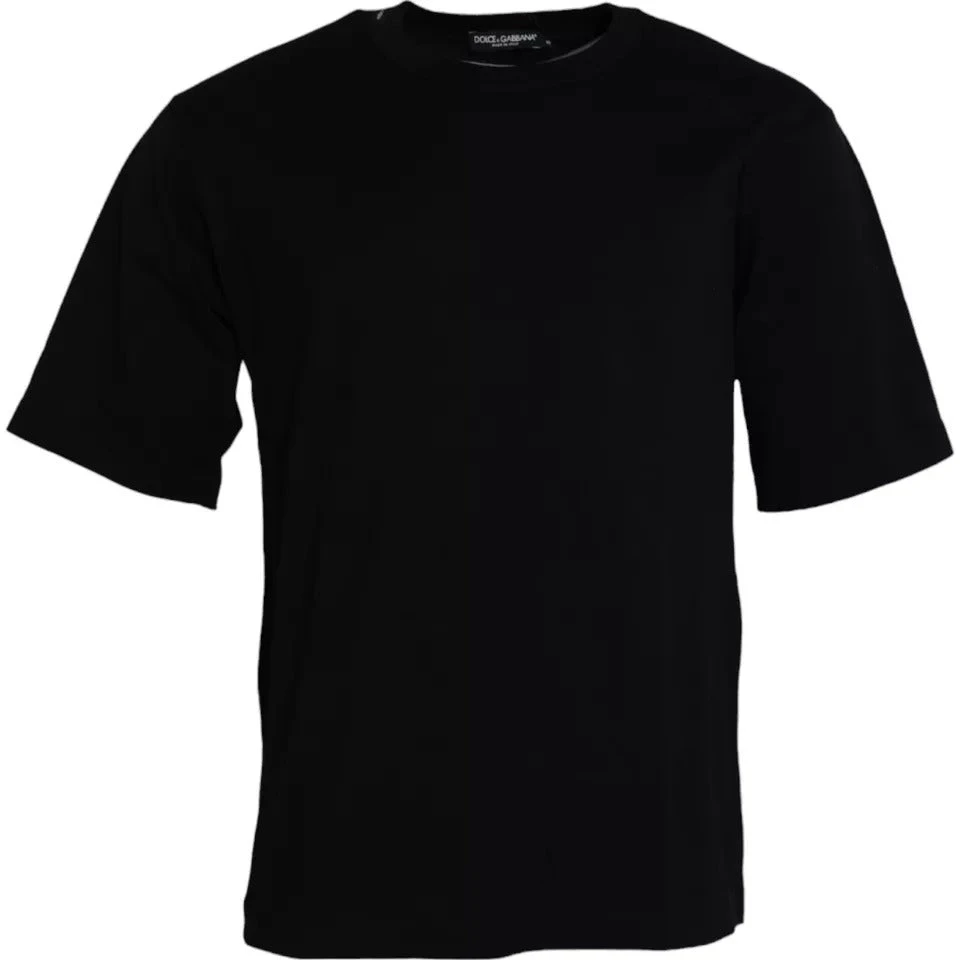 Dolce & Gabbana Black Logo Embossed Cotton Crew Neck Men's T-shirt (Pre-Owned) 3 Dolce & Gabbana Black Logo Embossed Cotton Crew Neck Men's T-shirt (Pre-Owned)