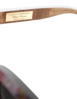 Dolce & Gabbana Multicolor Wood Crystal Brass Frame Floral Hand Paint Women's Sunglasses -Lux Lair Store 4645738