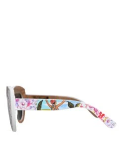Dolce & Gabbana Multicolor Wood Crystal Brass Frame Floral Hand Paint Women's Sunglasses -Lux Lair Store 4645739