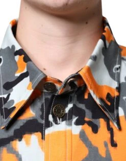 Dolce & Gabbana Multicolor Camouflage Cotton Denim Collared Men's Jacket -Lux Lair Store 4662307