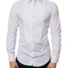 Dolce & Gabbana White Bib Cotton Poplin Formal Dress Men's Shirt -Lux Lair Store 4662336