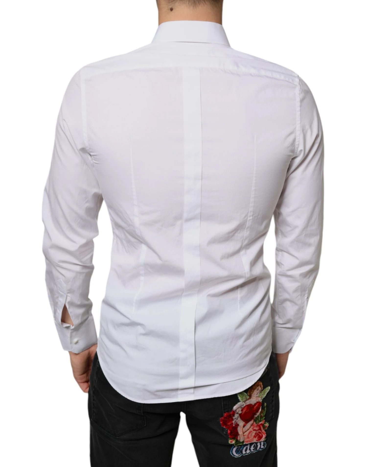 Dolce & Gabbana White Bib Cotton Poplin Formal Dress Men's Shirt 5 Dolce & Gabbana White Bib Cotton Poplin Formal Dress Men's Shirt - Image 3