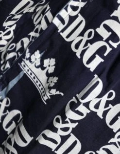 Dolce & Gabbana Blue Crown Logo Print Slim Fit Cotton Men's Shirt 11 Dolce & Gabbana Blue Crown Logo Print Slim Fit Cotton Men's Shirt -Lux Lair Store 4662364