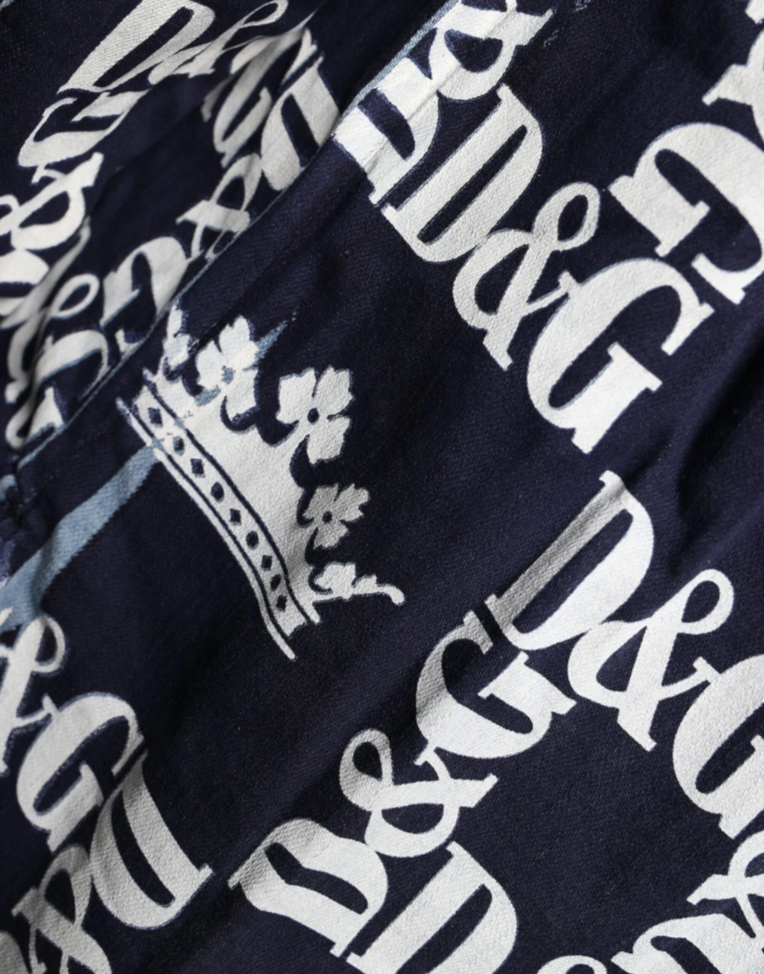 Dolce & Gabbana Blue Crown Logo Print Slim Fit Cotton Men's Shirt 7 Dolce & Gabbana Blue Crown Logo Print Slim Fit Cotton Men's Shirt - Image 5