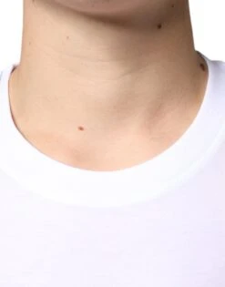 Dolce & Gabbana White Metal DG Logo Cotton Short Sleeves Men's T-shirt -Lux Lair Store 4662694