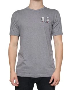 Dolce & Gabbana Gray Cotton #DGFamily Short Sleeves Men's T-shirt