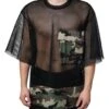 Dolce & Gabbana Black Mesh Camouflage Short Sleeves Men's T-shirt