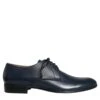 Dolce & Gabbana Navy Blue Leather Derby Dress Formal Men's Shoes -Lux Lair Store 4663551