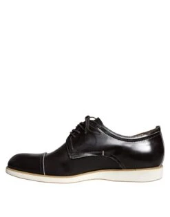 Pollini Black White Leather Lace Up Men Dress Formal Men's Shoes (Pre-Owned) -Lux Lair Store 4663568