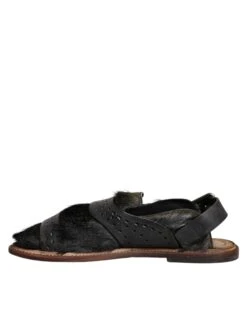 Dolce & Gabbana Black Gazelle Hair Leather Flats Sandals Men's Shoes (Pre-Owned) 12 Dolce & Gabbana Black Gazelle Hair Leather Flats Sandals Men's Shoes (Pre-Owned) -Lux Lair Store 4663701