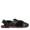 Dolce & Gabbana Black Gazelle Hair Leather Flats Sandals Men's Shoes (Pre-Owned) -Lux Lair Store 4663705