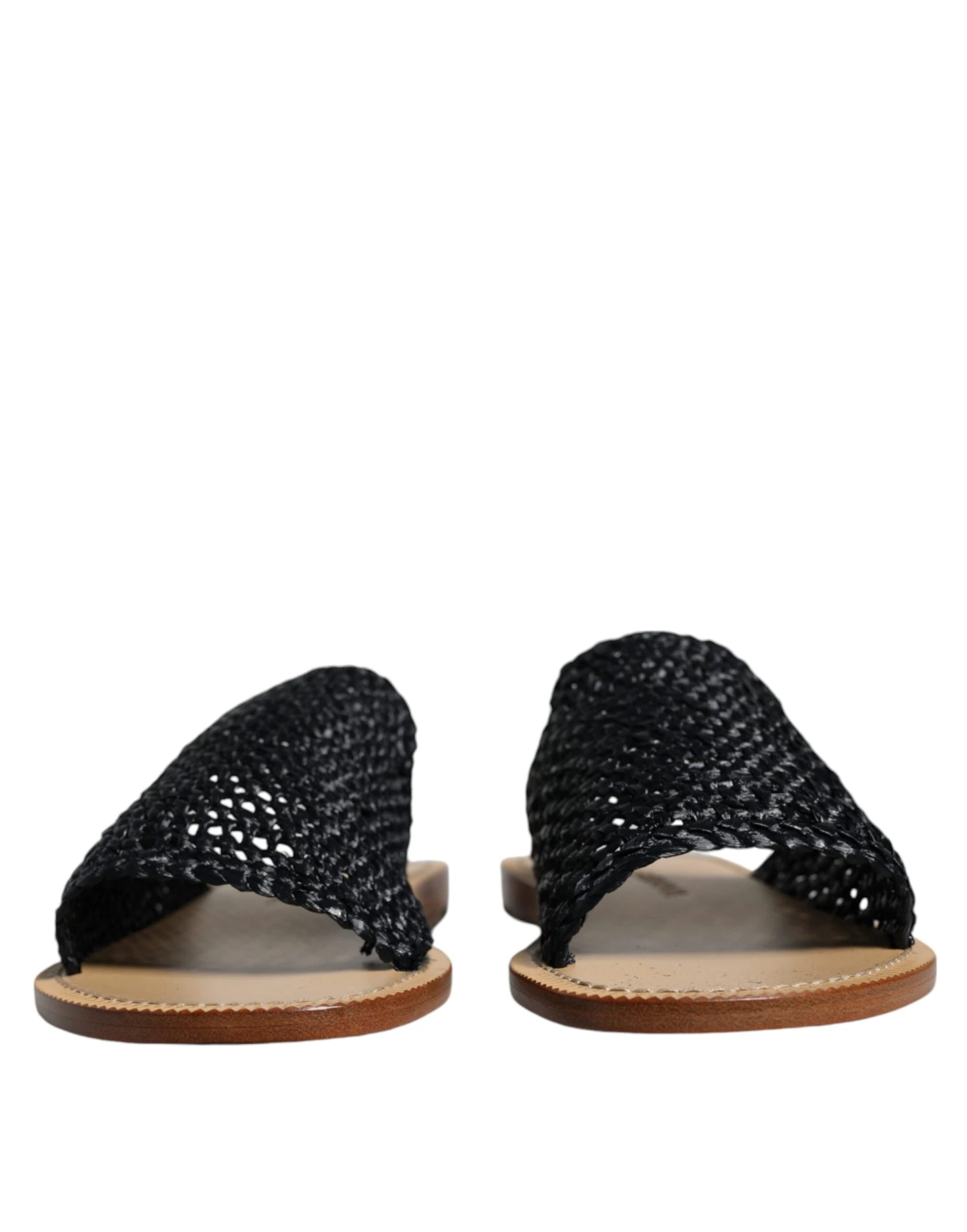 Dolce & Gabbana Black Monochrome Braided Raffia Slides Men's Shoes (Pre-Owned) 4 Dolce & Gabbana Black Monochrome Braided Raffia Slides Men's Shoes (Pre-Owned) - Image 2