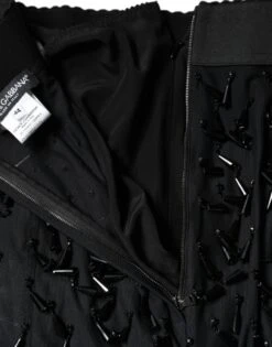 Dolce & Gabbana Black Embellished Pencil Cut Midi Women's Skirt -Lux Lair Store 4668114