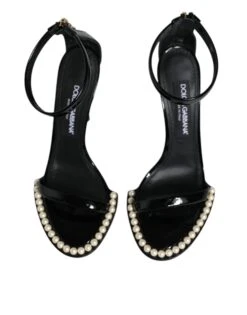 Dolce & Gabbana Black Keira Leather Faux Pearl Sandals Heels Women's Shoes (Pre-Owned) 10 Dolce & Gabbana Black Keira Leather Faux Pearl Sandals Heels Women's Shoes (Pre-Owned) -Lux Lair Store 4668900