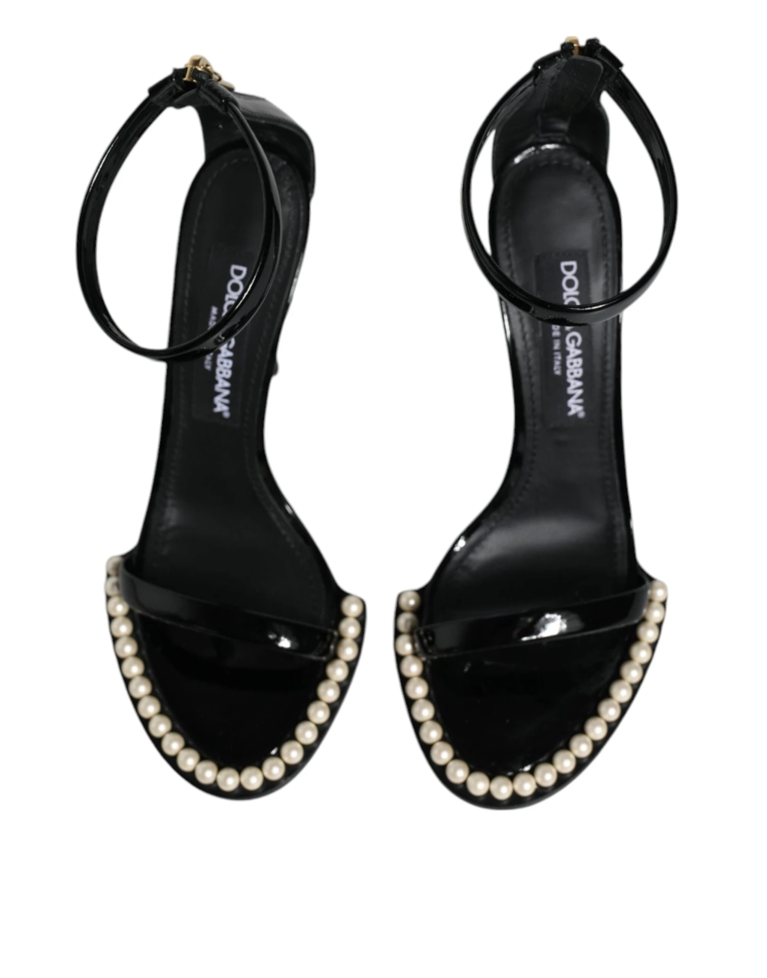 Dolce & Gabbana Black Keira Leather Faux Pearl Sandals Heels Women's Shoes (Pre-Owned) 5 Dolce & Gabbana Black Keira Leather Faux Pearl Sandals Heels Women's Shoes (Pre-Owned) - Image 3